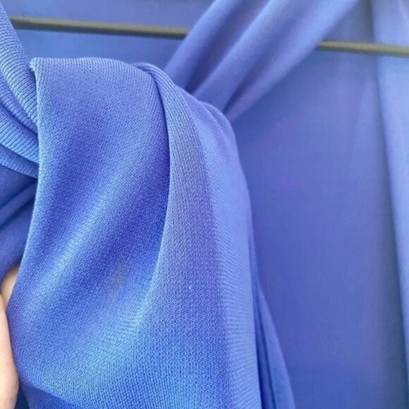 ZARA Blue Front Twist Knot Sleeveless Dress - Picture 7 of 7